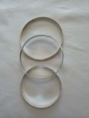 Set of 3 Vintage‎ Sterling Silver Plain Bangle Bracelets 52g